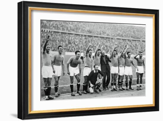 Italian National Football Team, Berlin Olympics, 1936-null-Framed Giclee Print