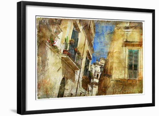 Italian Old Town Streets- Lecce-Maugli-l-Framed Art Print