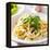 Italian Pasta with Pesto Sauce close up Photo-evren_photos-Framed Premier Image Canvas