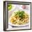 Italian Pasta with Pesto Sauce close up Photo-evren_photos-Framed Photographic Print