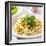 Italian Pasta with Pesto Sauce close up Photo-evren_photos-Framed Photographic Print