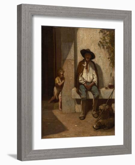 Italian Peasant, 1842 (Oil on Canvas)-Alexandre Gabriel Decamps-Framed Giclee Print