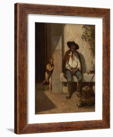 Italian Peasant, 1842 (Oil on Canvas)-Alexandre Gabriel Decamps-Framed Giclee Print