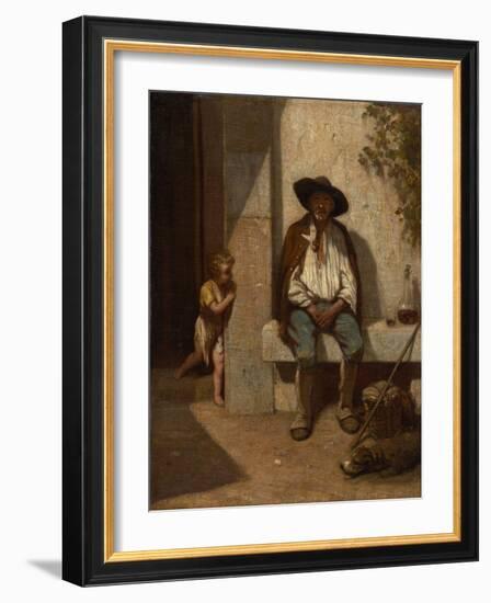 Italian Peasant, 1842 (Oil on Canvas)-Alexandre Gabriel Decamps-Framed Giclee Print