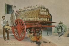 Loading Bottles of Wine onto a Cart, Florence. Postcard Sent in 1913-Italian Photographer-Giclee Print
