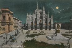 Milan - Piazza and Teatro Alla Scala. Postcard Sent in 1913-Italian Photographer-Framed Giclee Print