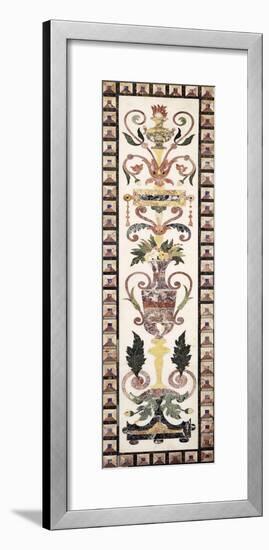 Italian Pietre Dura Inlaid White Marble Panel, Early 18th Century-null-Framed Giclee Print