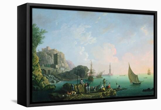 Italian Port Scene (Sunset)-Thomas Patch-Framed Premier Image Canvas