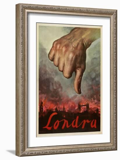 Italian Propaganda Poster Londra , Pub.1939-45 (Colour Litho)-Gino Boccasile-Framed Giclee Print