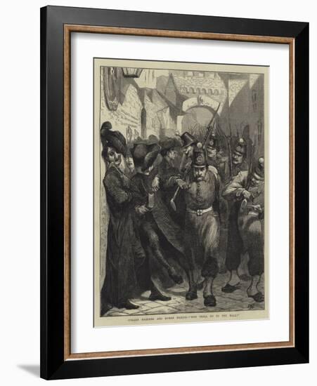 Italian Soldiers and Roman Priests, Who Shall Go to the Wall?-Edward John Gregory-Framed Giclee Print