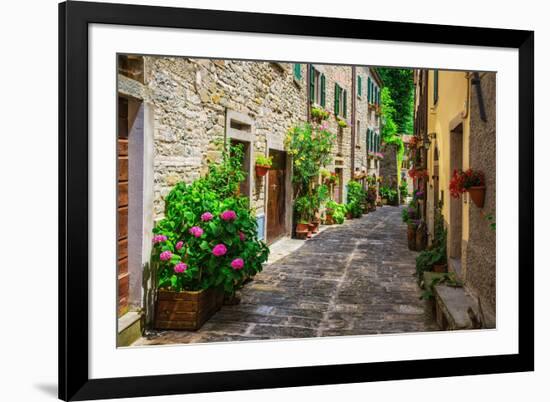 Italian Street in A Small Provincial Town of Tuscan-Alan64-Framed Photographic Print