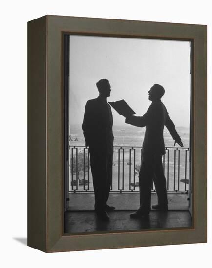 Italian Teacher Singing to His American Student-null-Framed Premier Image Canvas