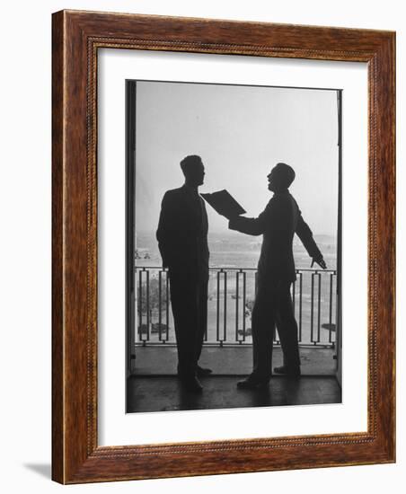 Italian Teacher Singing to His American Student-null-Framed Photographic Print