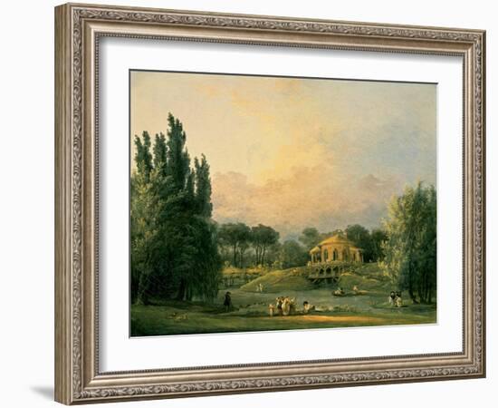 Italian Tempietto in a Park-Hubert Robert-Framed Art Print