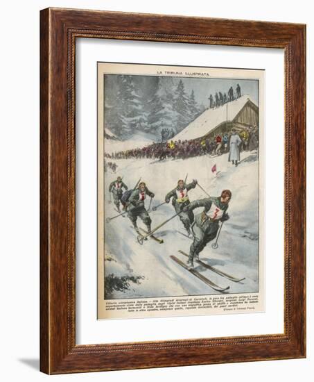 Italian Victory in Ski Team Event at Garmisch-Vittorio Pisani-Framed Art Print