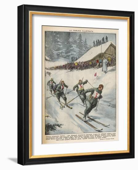 Italian Victory in Ski Team Event at Garmisch-Vittorio Pisani-Framed Art Print