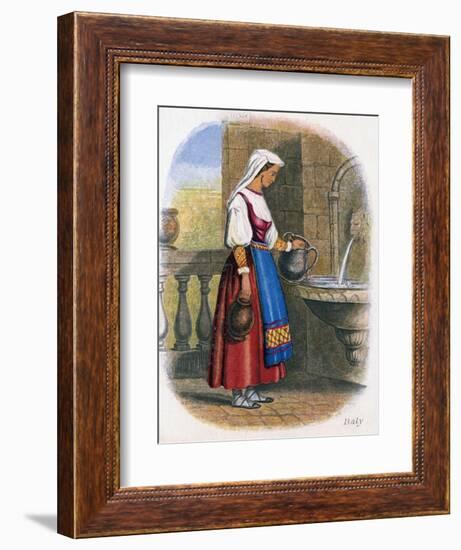 Italian Woman Collecting Water, 1809-W Dickes-Framed Giclee Print