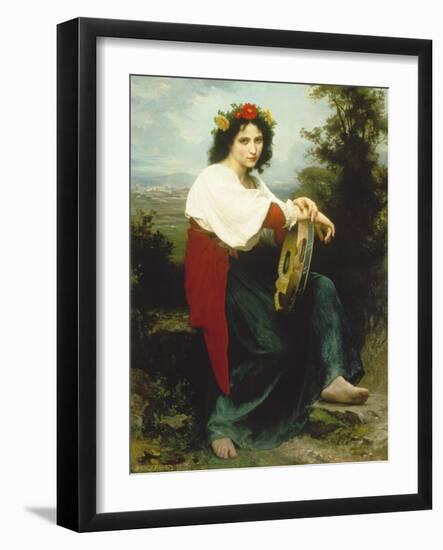 Italian Woman with Tambourine, 1872-William Adolphe Bouguereau-Framed Giclee Print