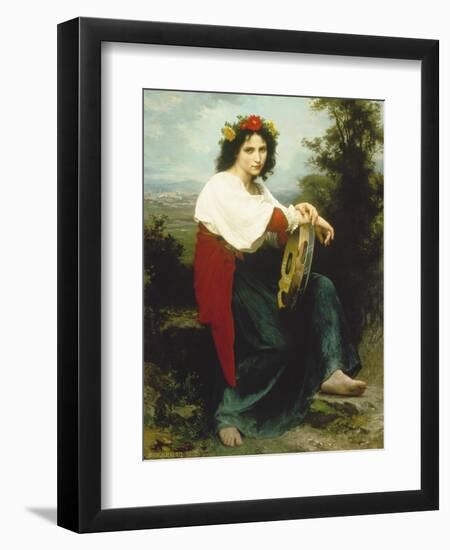 Italian Woman with Tambourine, 1872-William Adolphe Bouguereau-Framed Giclee Print