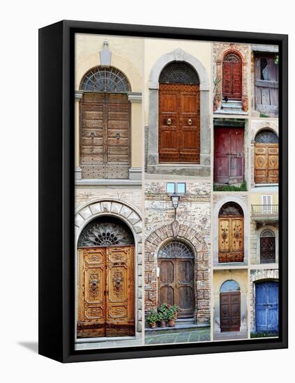 Italian Wooden Doors Collage-Dorothy Berry-Lound-Framed Premier Image Canvas