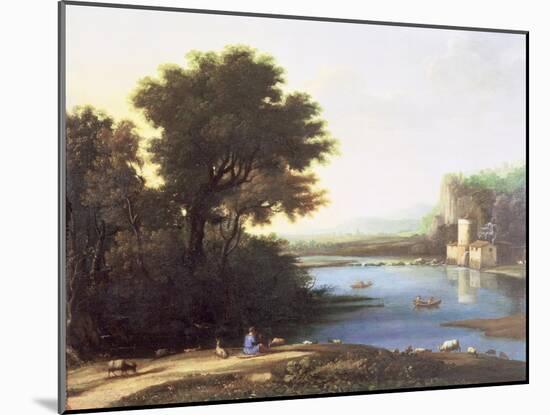 Italianate Landscape with a Goatherd Piping to His Goats-Claude Lorraine-Mounted Giclee Print
