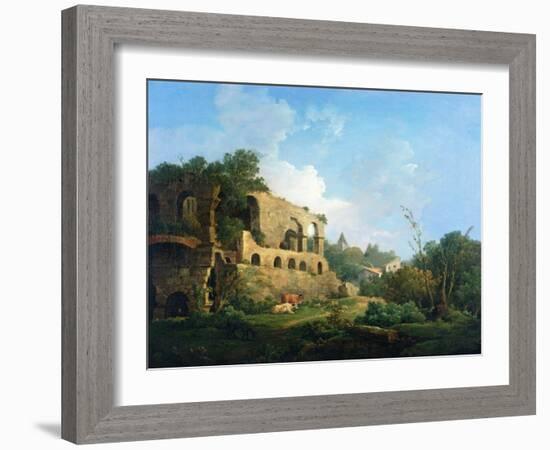 Italianate Landscape with a House Near Classical Ruins-William Marlow-Framed Giclee Print