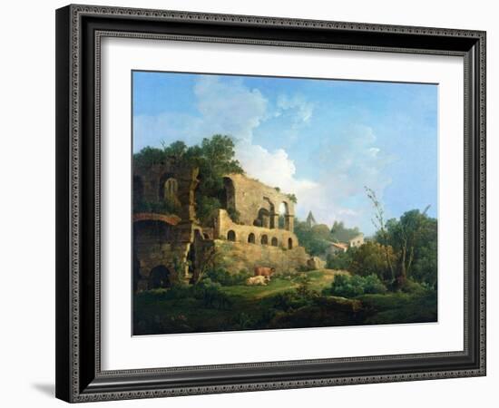 Italianate Landscape with a House Near Classical Ruins-William Marlow-Framed Giclee Print