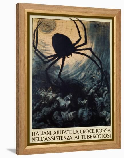 Italiani, Aiutate La Croce Rossa Nell'Assistenza Ai Tubercolosi Poster-Basilio Cascella-Framed Premier Image Canvas