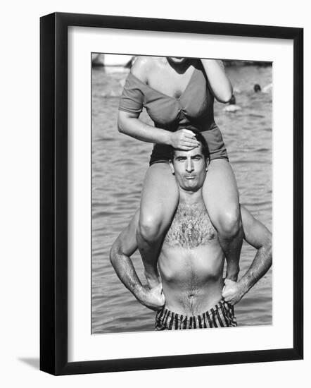 Italians Enjoying a Day at the Beach-Paul Schutzer-Framed Photographic Print