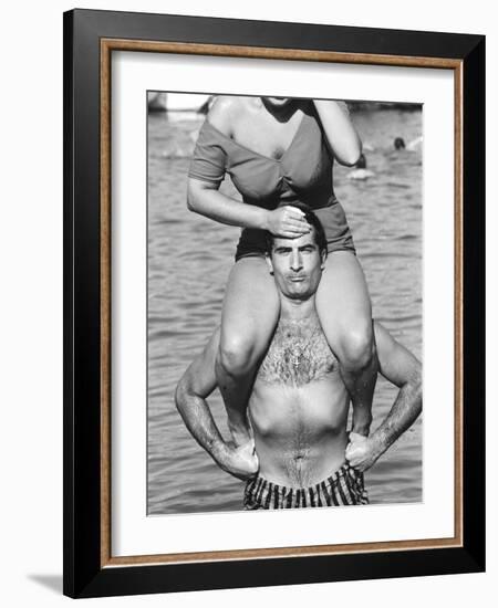 Italians Enjoying a Day at the Beach-Paul Schutzer-Framed Photographic Print