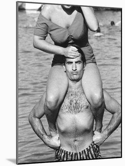 Italians Enjoying a Day at the Beach-Paul Schutzer-Mounted Photographic Print