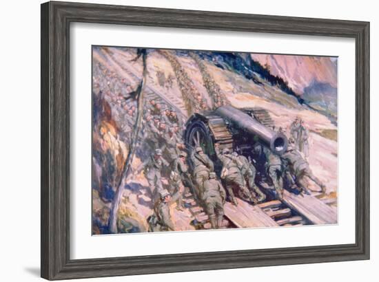 Italians Hauling Artillery Up a Mountain-Cyrus Cuneo-Framed Giclee Print