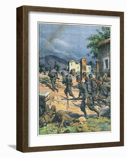 Italians in Greece 1940-Achille Beltrame-Framed Art Print