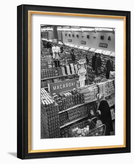 Italo-American Foods in Supermarket-Ralph Morse-Framed Photographic Print