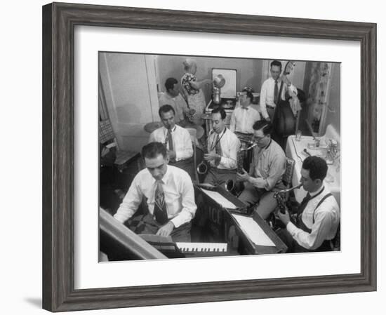 Italo-American La Falce Brothers' Band Rehearsing in the Family Kitchen-Ralph Morse-Framed Photographic Print