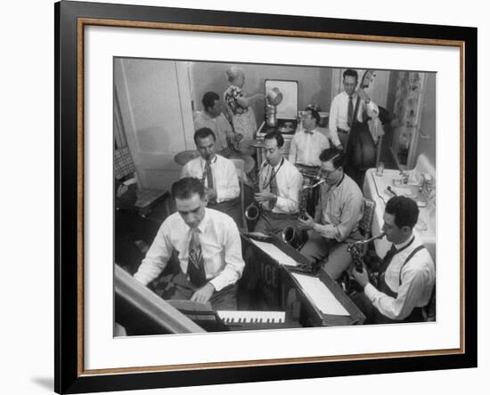 Italo-American La Falce Brothers' Band Rehearsing in the Family Kitchen-Ralph Morse-Framed Photographic Print