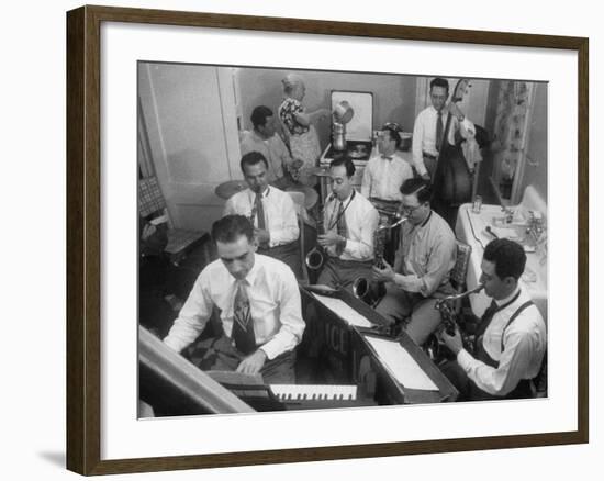 Italo-American La Falce Brothers' Band Rehearsing in the Family Kitchen-Ralph Morse-Framed Photographic Print