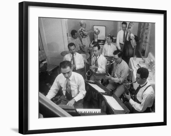 Italo-American La Falce Brothers' Band Rehearsing in the Family Kitchen-Ralph Morse-Framed Photographic Print