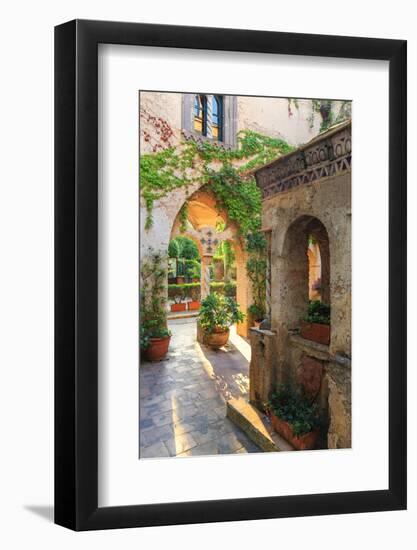 Italy, Amalfi Coast, Ravello, Villa Rufolo. Cloister-Francesco Iacobelli-Framed Photographic Print