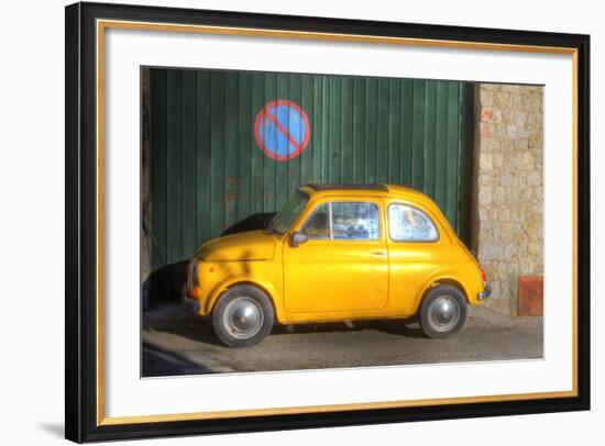 Italy, Amalfi, Old Fiat parked in a no parking zone.-Terry Eggers-Framed Photographic Print