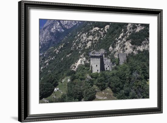 Italy, Aosta Valley, Lys Valley, Superior Castle of Arnad, Aerial View-null-Framed Giclee Print