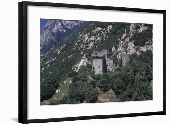 Italy, Aosta Valley, Lys Valley, Superior Castle of Arnad, Aerial View-null-Framed Giclee Print