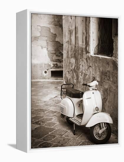 Italy, Apulia, Lecce District, Salentine Peninsula, Salento, Lecce, Vespa Scooter-Francesco Iacobelli-Framed Premier Image Canvas