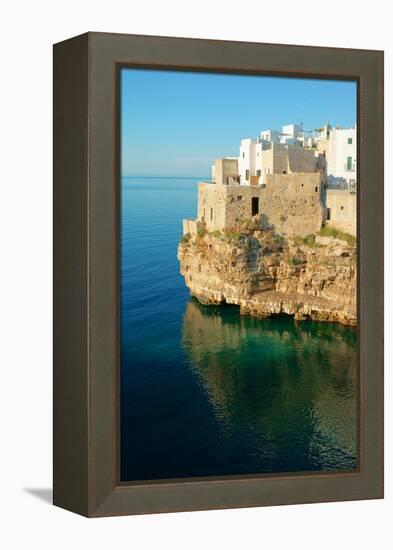 Italy, Apulia, Polignano a Mare. Old village on a cliff.-Michele Molinari-Framed Premier Image Canvas