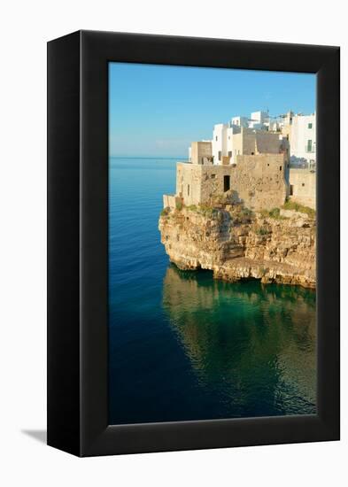 Italy, Apulia, Polignano a Mare. Old village on a cliff.-Michele Molinari-Framed Premier Image Canvas
