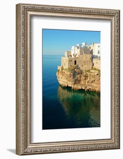 Italy, Apulia, Polignano a Mare. Old village on a cliff.-Michele Molinari-Framed Photographic Print