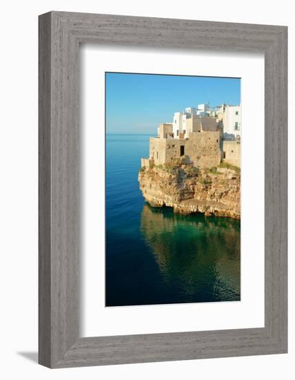 Italy, Apulia, Polignano a Mare. Old village on a cliff.-Michele Molinari-Framed Photographic Print