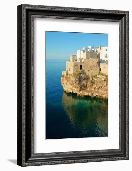 Italy, Apulia, Polignano a Mare. Old village on a cliff.-Michele Molinari-Framed Photographic Print