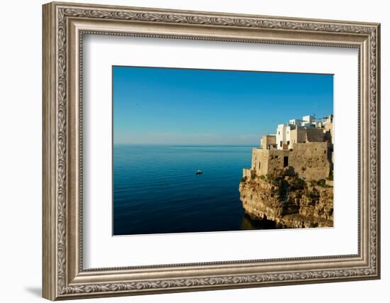 Italy, Apulia, Polignano a Mare. Old village over the cliff.-Michele Molinari-Framed Photographic Print