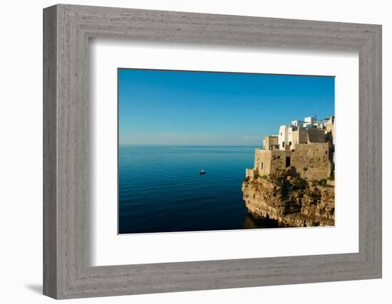 Italy, Apulia, Polignano a Mare. Old village over the cliff.-Michele Molinari-Framed Photographic Print